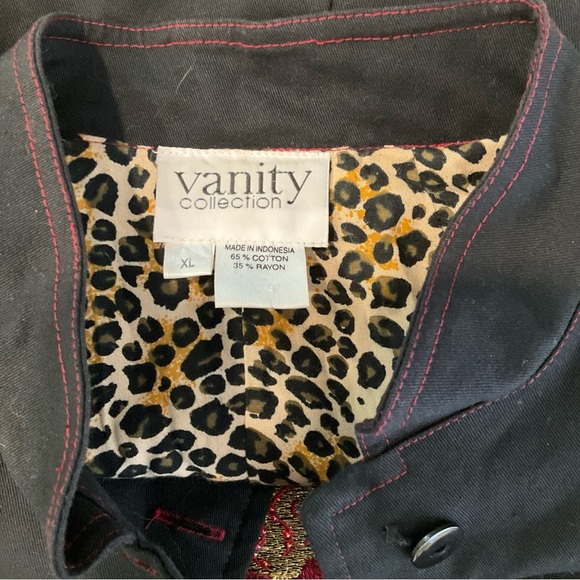 VTG Vanity Collection Sz XL Women’s Black Embroidered Jacket - Picture 10 of 10